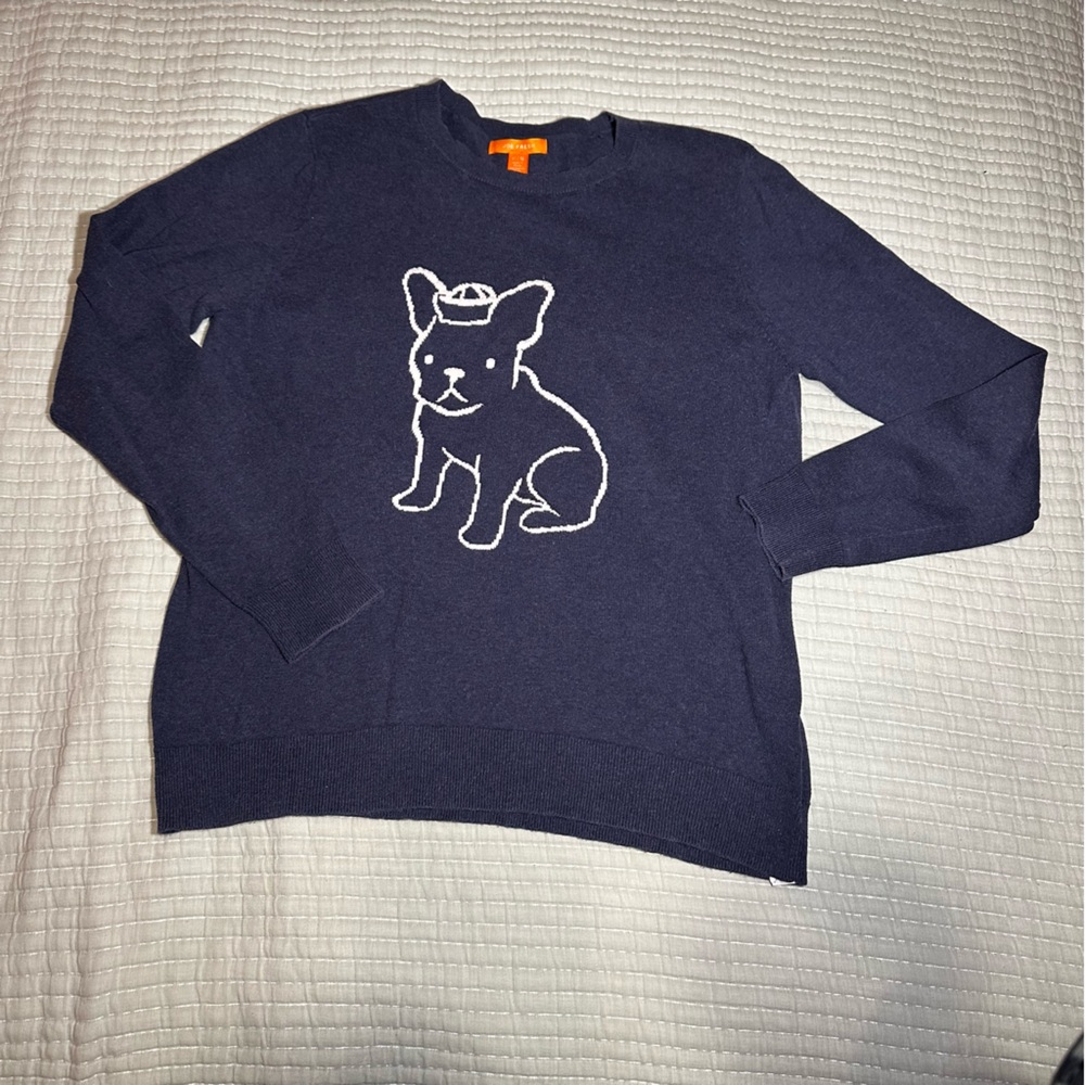 Joe Fresh Navy Sweater with White Dog Motif